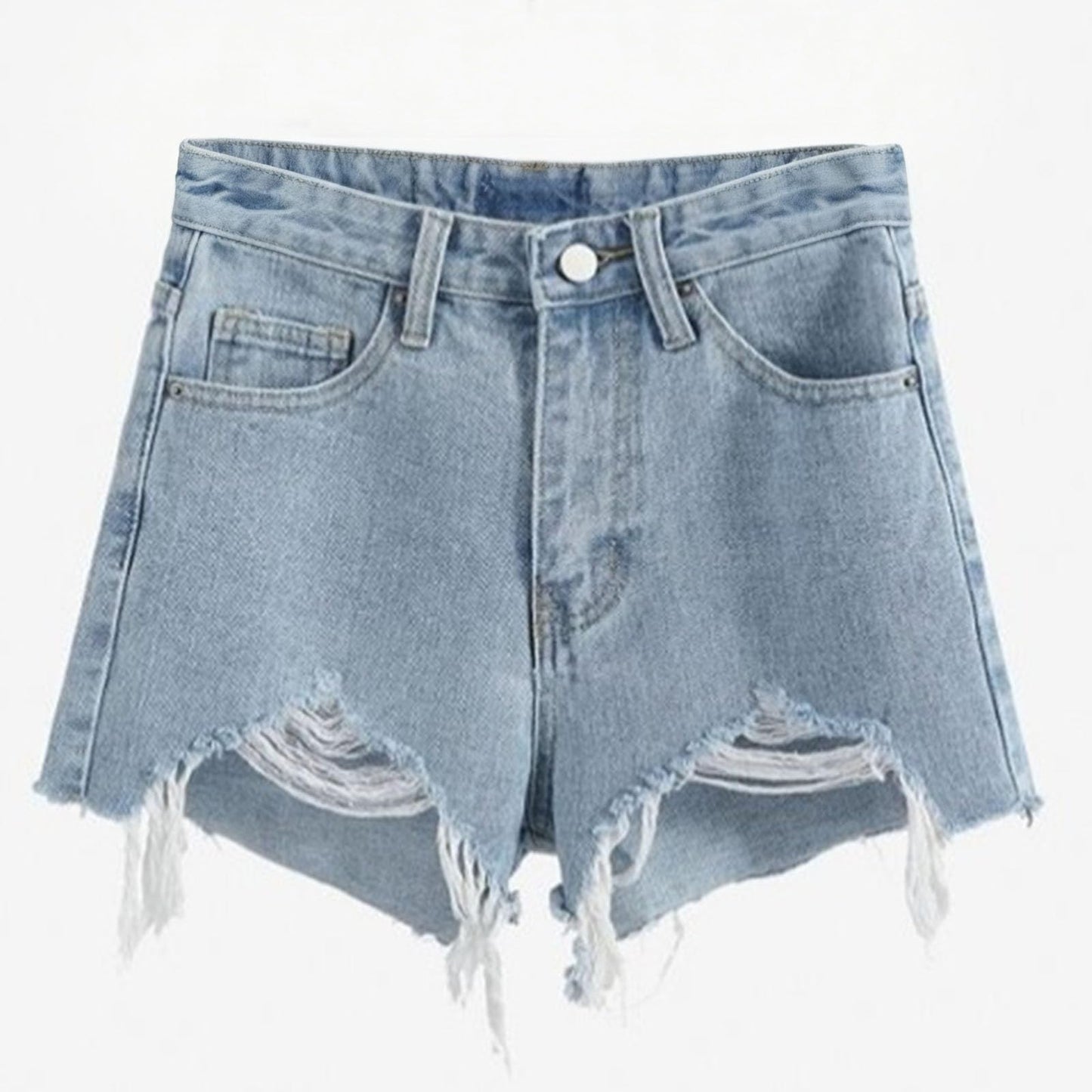 Women's Ripped High Waisted Distressed Denim Shorts Fashion Frayed Raw Hem Casual Summer Jeans Shorts