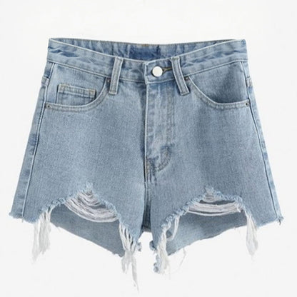 Women's Ripped High Waisted Distressed Denim Shorts Fashion Frayed Raw Hem Casual Summer Jeans Shorts