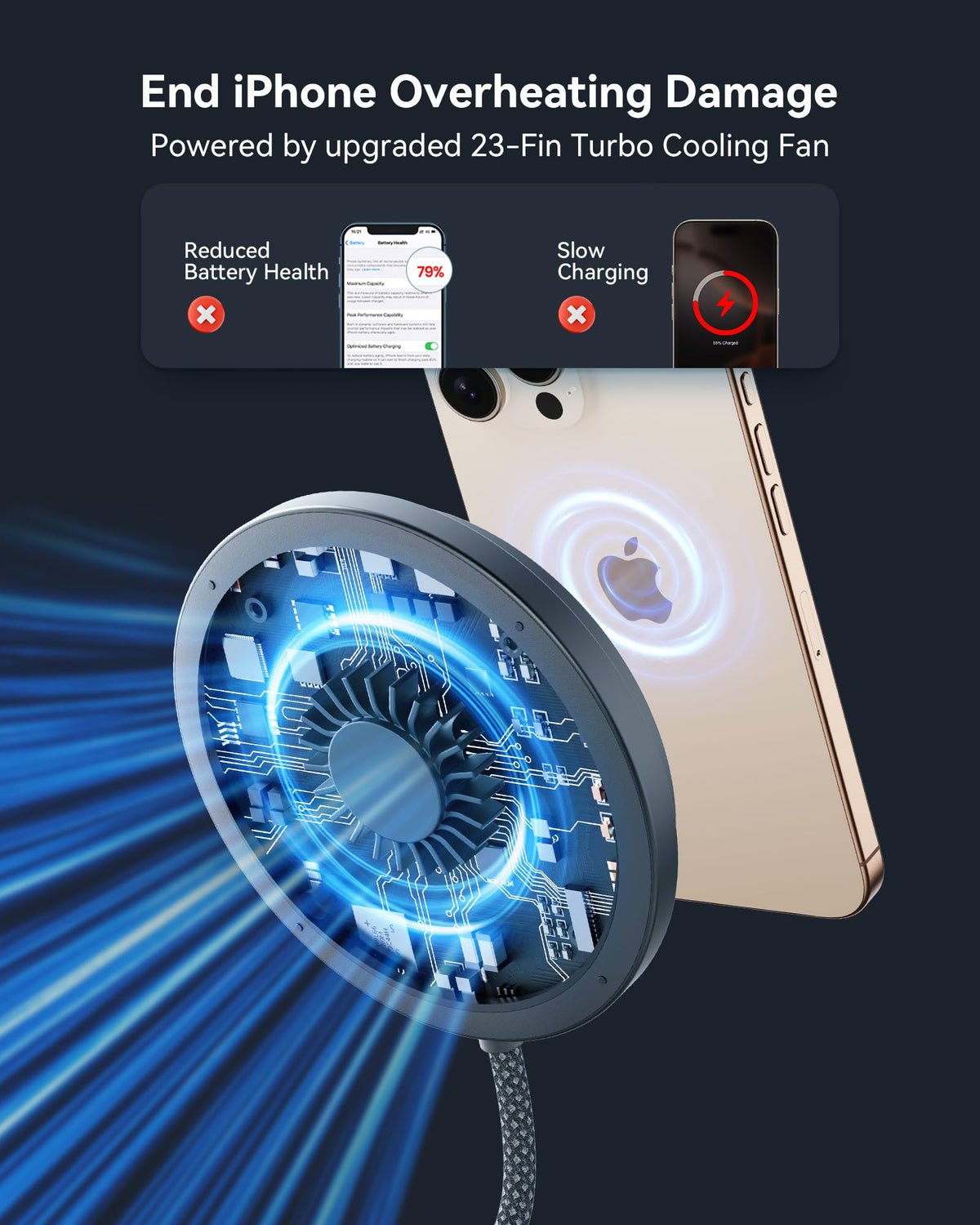 INIU 2-in-1 Detachable Wireless Charger Stand, QI2 15W Fast Charging Pad
