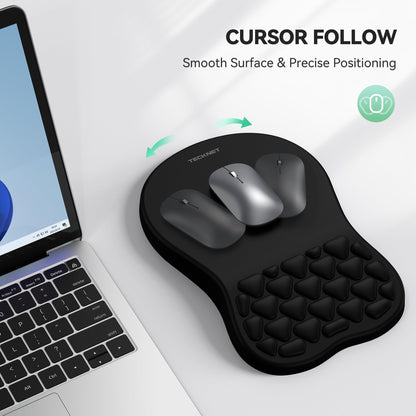 TECKNET 8° Ergonomic Mouse Pad with Wrist Rest, Comfortable Massage Design