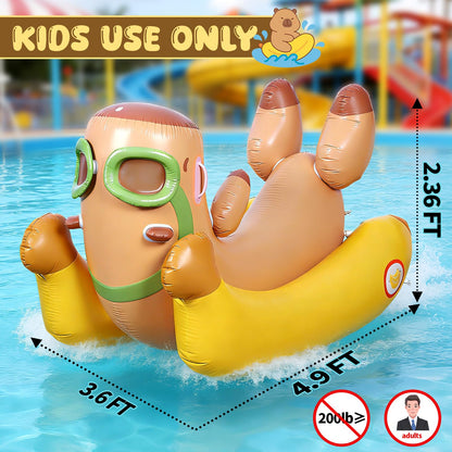 Skirfy 72" Inflatable Swimming Pool Float for Kids with Sprinkler for Yards, 3-in-1 Summer Water Toys Large Pool Raft Outdoor Party Toys
