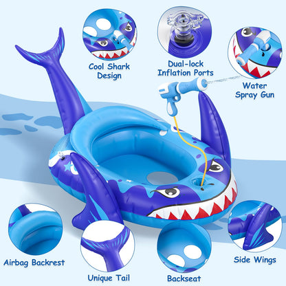 AZDYJL Pool Floaties for Kids with Water Gun, Toddler Inflatable Pool Toys