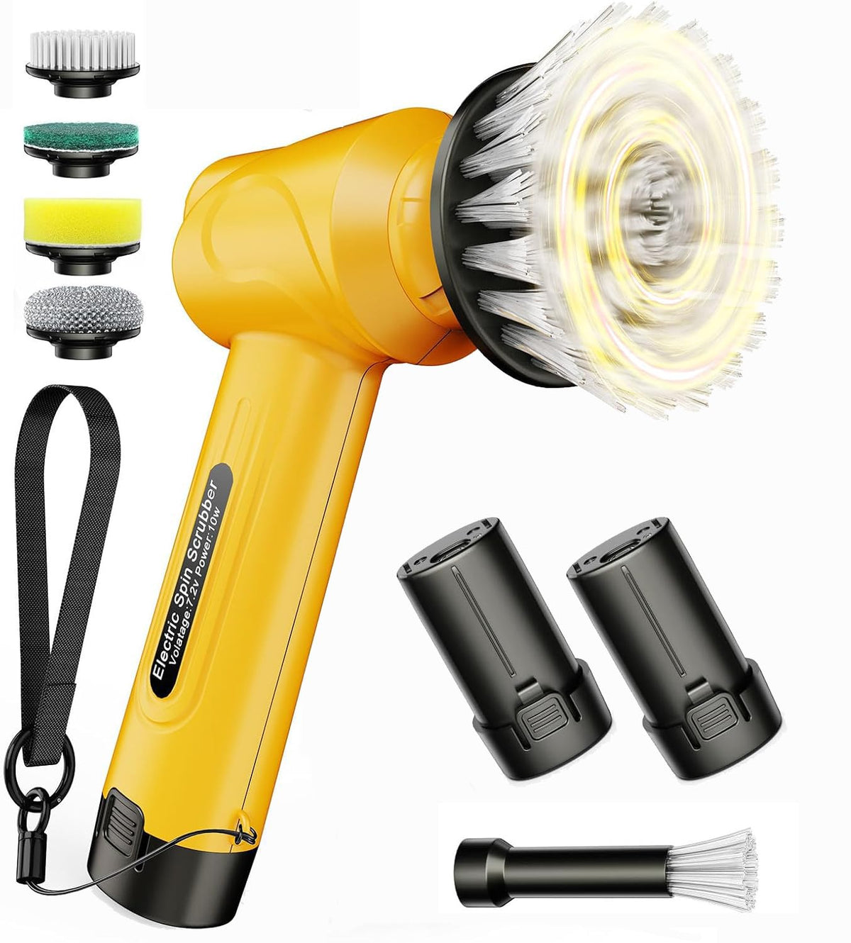 Qimedo Handheld Electric Spin Scrubber Q4 with 2 Removeable Batteries