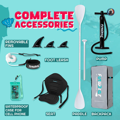 FunWater Inflatable Stand Up Paddle Board Ultra-Light Inflatable Paddleboard Non-Slip Lightweight & Foldable with Paddle Board Accessories