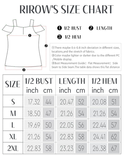 RIROW Summer Cold Shoulder Tops Womens Tank Tops Off the Shoulder Shirts L