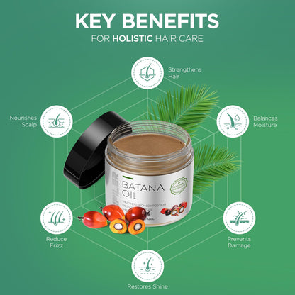 Batana Oil Paste for Radiant Hair: 100% Unrefined and Pure from Honduras for Everyday Hair Care 120ml