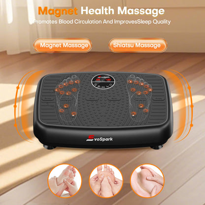 Vibration Plate Exercise Machine, 2026 Upgraded Double Motors Vibration Plate for Lymphatic Drainage, EvoSpark Whole Body Vibration Plates for Weight Loss,450 Lbs Capacity Vibrate Fitness Platform