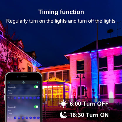 Led Flood Light Outdoor 600W Equivalent 6000LM, RGB Color Changing Floodlight with APP Control, Bluetooth RGB Smart Floodlights 16 Million Colors & 2700K, DIY Scenes-Timing-Music Sync, IP66,US 3-Plug