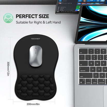TECKNET 8° Ergonomic Mouse Pad with Wrist Rest, Comfortable Massage Design