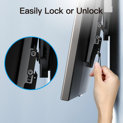 PERLESMITH Tilting TV Wall Mount for 37-82 Inch Flat Curved TVs, Low Profile Tilt TV Mount up to 132 lbs, Wall Mount Bracket Fits 16”/18”/24” Wood Studs, Max VESA 600x400mm, PSLTK1