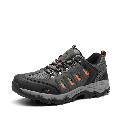 NORTIV 8 Men's Waterproof Hiking Shoes Outdoor Trailing Trekking Camping Walking Shoe Quest,Size 10,Black/Dark/Grey/Orange,Quest-1