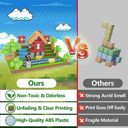 Magnetic Blocks, Magnetic Building Blocks for Kids Age 3+, Mine World Build Set, STEM Toys Road Construction Toy Magnetic Cubes with Car for Kids, Christmas Birthday Gift for Boys Girls