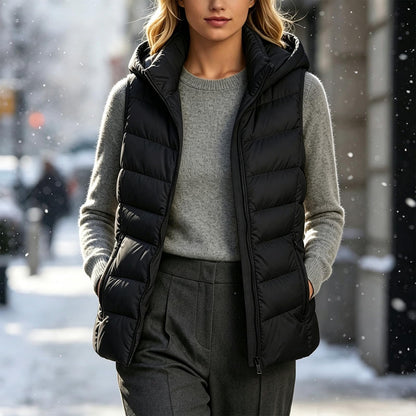 Generic Women's Puffer Vest Lightweight Warm Zip Up Jacket with Pockets