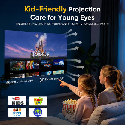 TMY Smart Projector 4K【Bundled with Google TV 14.0】 Mini Projectors Compatible with Netflix, Portable Projecteur with Electric Focus & Keystone, Home Projecteur WiFi6 & Bluetooth for Indoor & Outdoor