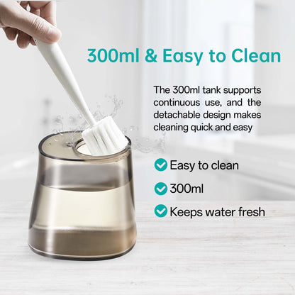 Portable Water Flosser for Travel and Braces Care - 300ML Tank, 3 Modes, 4 Jet Tips, USB Rechargeable, IPX7 Waterproof Oral Irrigator (Black)