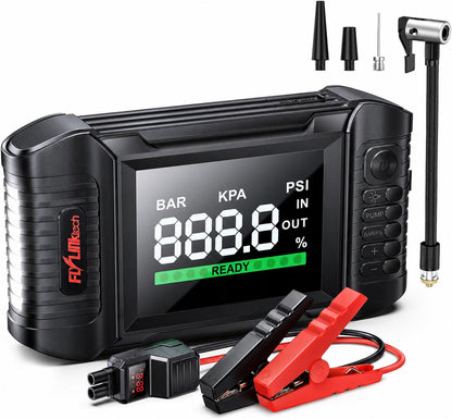 FLYLINKTECH Car Battery Jump Starter with Air Compressor
