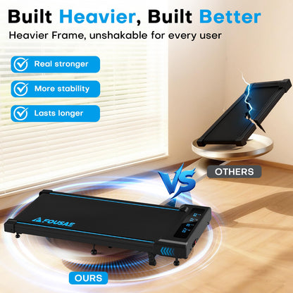 FOUSAE Walking Pad Treadmill with 9% Incline, 4-in-1 6.2MPH Treadmill for Home with Full Screen LED Display, 2.5HP Brushless Motor, 330 LB Weight Capacity, 12 HIIT Programs, Magnetic Remote Control
