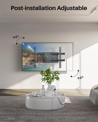 USX MOUNT Full Motion TV Wall Mount for 42"-84" TVs, Swivel and Tilt TV Mount, Wall Mount TV Bracket with Articulating 6 Arms, Max VESA 600x400mm, 120 lbs, 16" Wood Studs with Wall Drilling Template