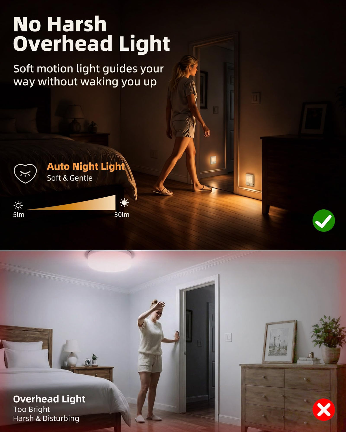 EZVALO Motion Sensor Light Indoor, Rechargeable Night Lights, veilleuse