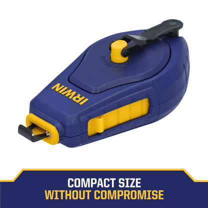 Irwin Tools IRWIN STRAIT-LINE COMPACT Chalk Reel, with Blue Chalk, 100 ft. (IWHT48440BC)
