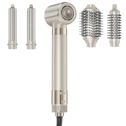 MESCOMB Hot Air Styler & Hair Dryer Brush, High Speed Air Styler for Drying, Volumizing, Curly, Wavy, Straighten, Negative Ionic Multi Styler Without Heat Damage,Platinum Champagne