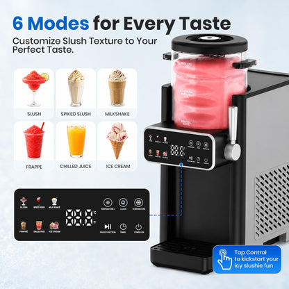 SiroSage Slushie Machine for Home, No Ice Needed Ice Cream Maker, Black