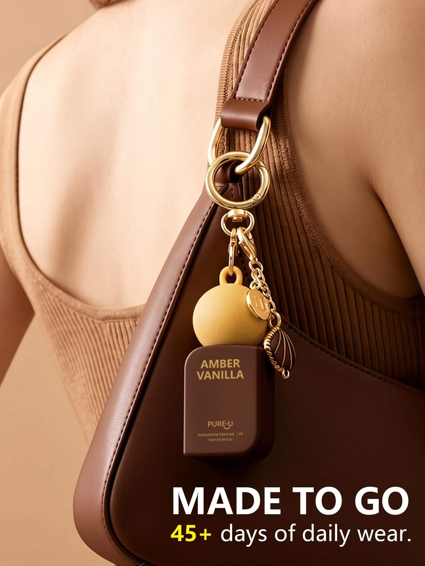 PUREU Amber Vanilla Pheromone Perfume Oil for Women | Clip-on Keychain