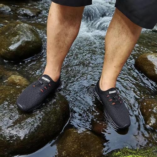 DOUSSPRT Men's Water Shoes Quick Dry for Beach Swim Pool Fishing Darkblack