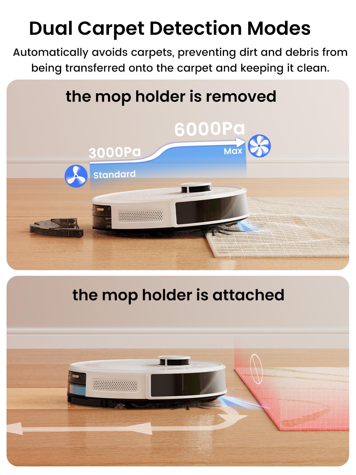 Lefant Robot Vacuum and Mop,Self-Emptying, 40-Day Capacity, Multi-Floor Mapping, 2.4 & 5G Wi-Fi,Schedule Daily Cleaning,Perfect for Hard Floors, Carpets and Pet Hair,Support APP/Alexa/iWatch,M2L Plus