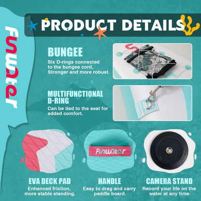 FunWater Inflatable Stand Up Paddle Board Ultra-Light Inflatable Paddleboard Non-Slip Lightweight & Foldable with Paddle Board Accessories