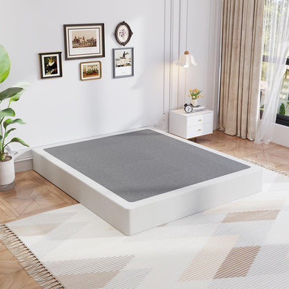 Queen Box Spring, 8 Inch Box Spring for Queen Bed, 2500 lbs Heavy Duty Metal Frame Mattress Foundation with Fabric Cover, Easy Assembly-Noise Free