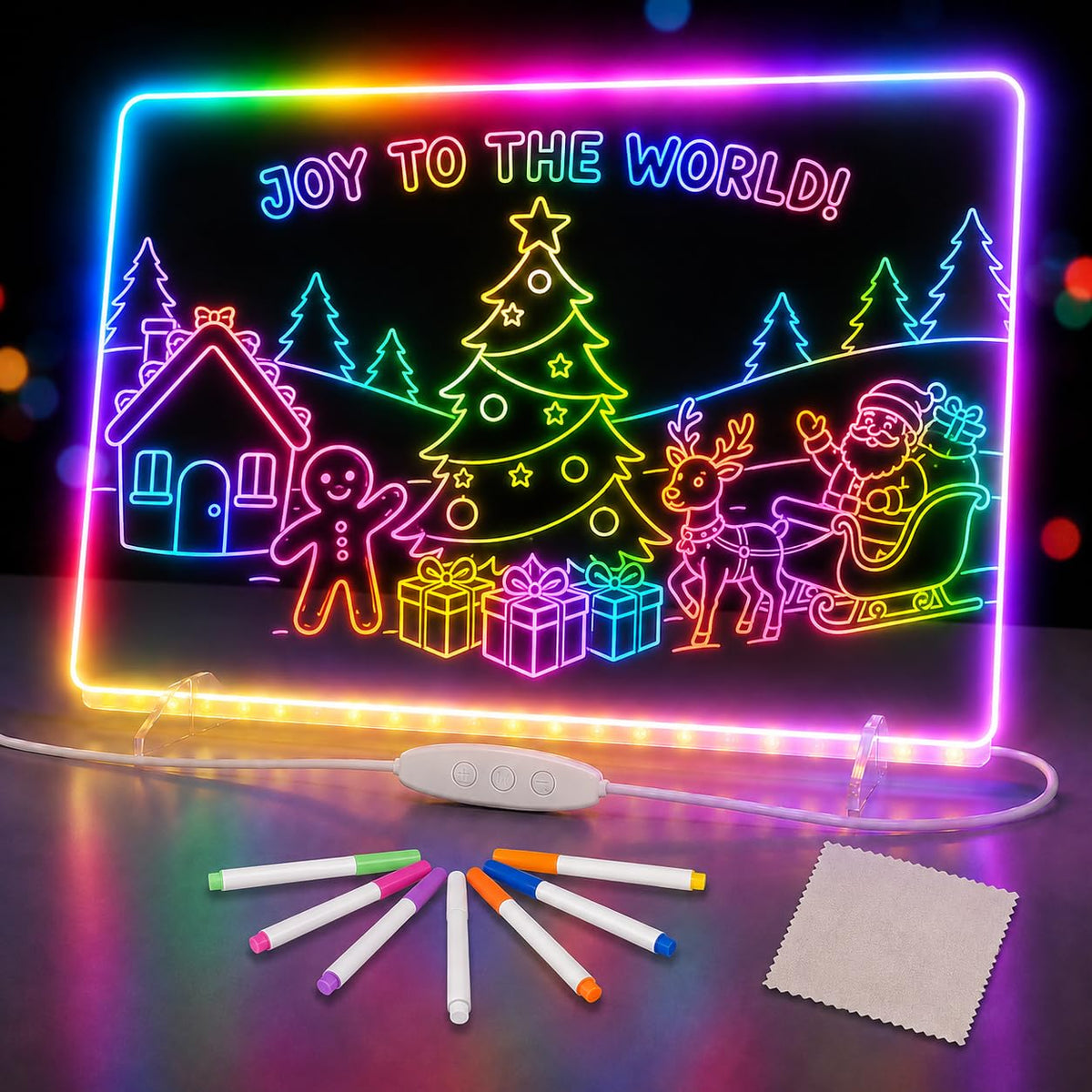 16" LED Drawing Board for Kids Birthday Gifts for Girls, Black/Yellow