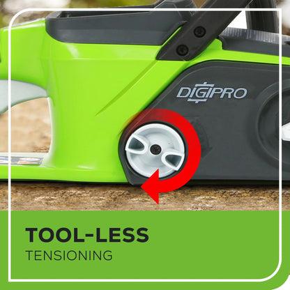 Greenworks 40V 14-inch Brushless Cordless Chainsaw | Battery Powered Electric Handheld Chainsaw | Auto Oiler Portable for Garden Yard Tree Felling, Firewood Cutting Logging Pruning, Tool Only