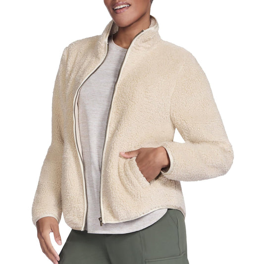 Skechers Women's Standard Go Walk Sherpa Full Zip Jacket, Sahara