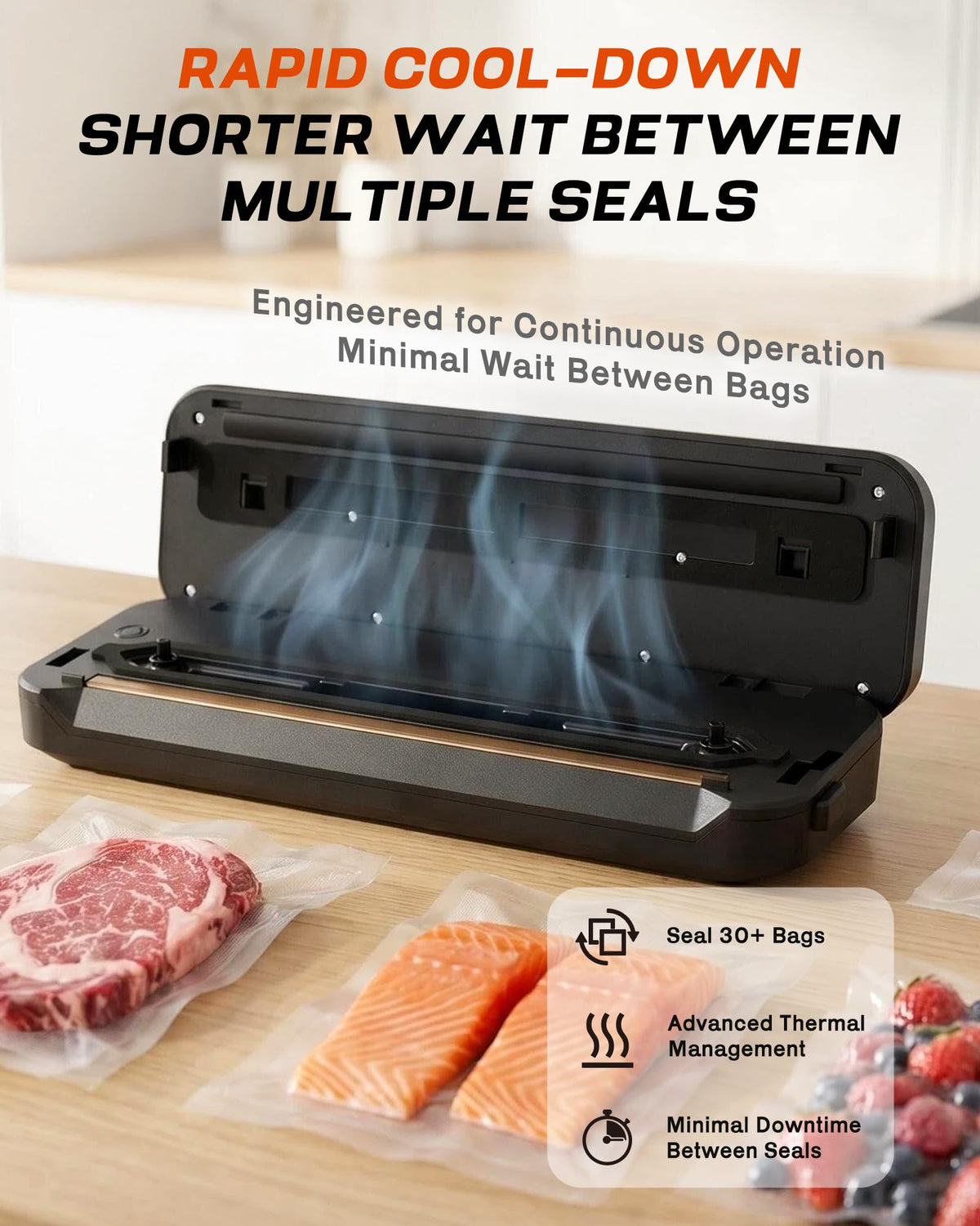 Vacuum Sealer Machine, NEXT-SHINE 80kPa Powerfu Food Sealer with Digital