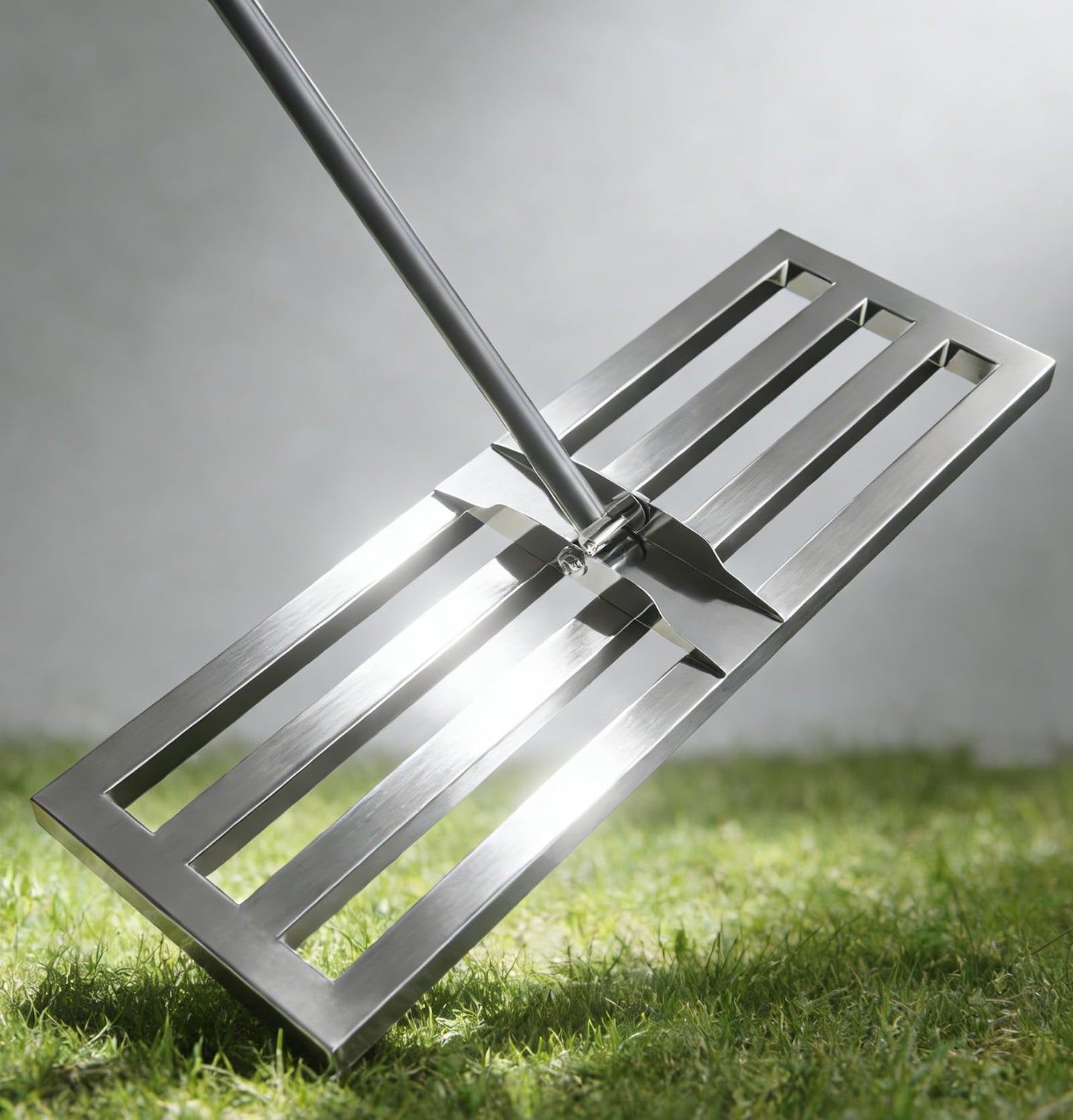Professional 30" x 10" Lawn Leveling Rake - Upgraded 304 Stainless Steel Yard Lute with 79" Extra-Long Handle & Full-Closed Base Design - Heavy Duty Soil Leveler for Grass, Sand, & Compost