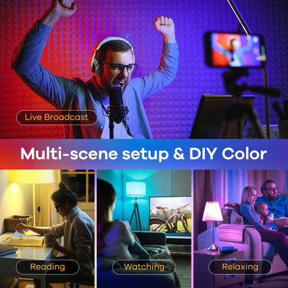 Linkind Matter Smart Light Bulb, Smart Bulbs Work with Apple Home/Siri/Alexa/Google Home, RGBTW Color Changing Bulbs Music Sync, A19 E26 60W 800LM, 2.4Ghz WiFi Only, 2 Pack