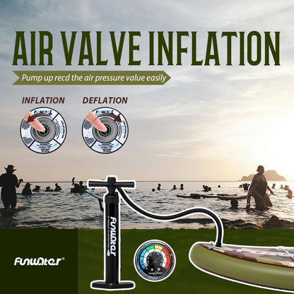FunWater SUP Inflatable Stand Up Paddle Board Ultra-Light Inflatable Paddleboard with SUP Accessories,Fins,Adjustable Paddle, Pump,Backpack, Leash, Waterproof Phone Bag(Brown)