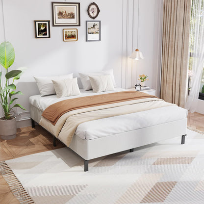 Queen Box Spring, 8 Inch Box Spring for Queen Bed, 2500 lbs Heavy Duty Metal Frame Mattress Foundation with Fabric Cover, Easy Assembly-Noise Free