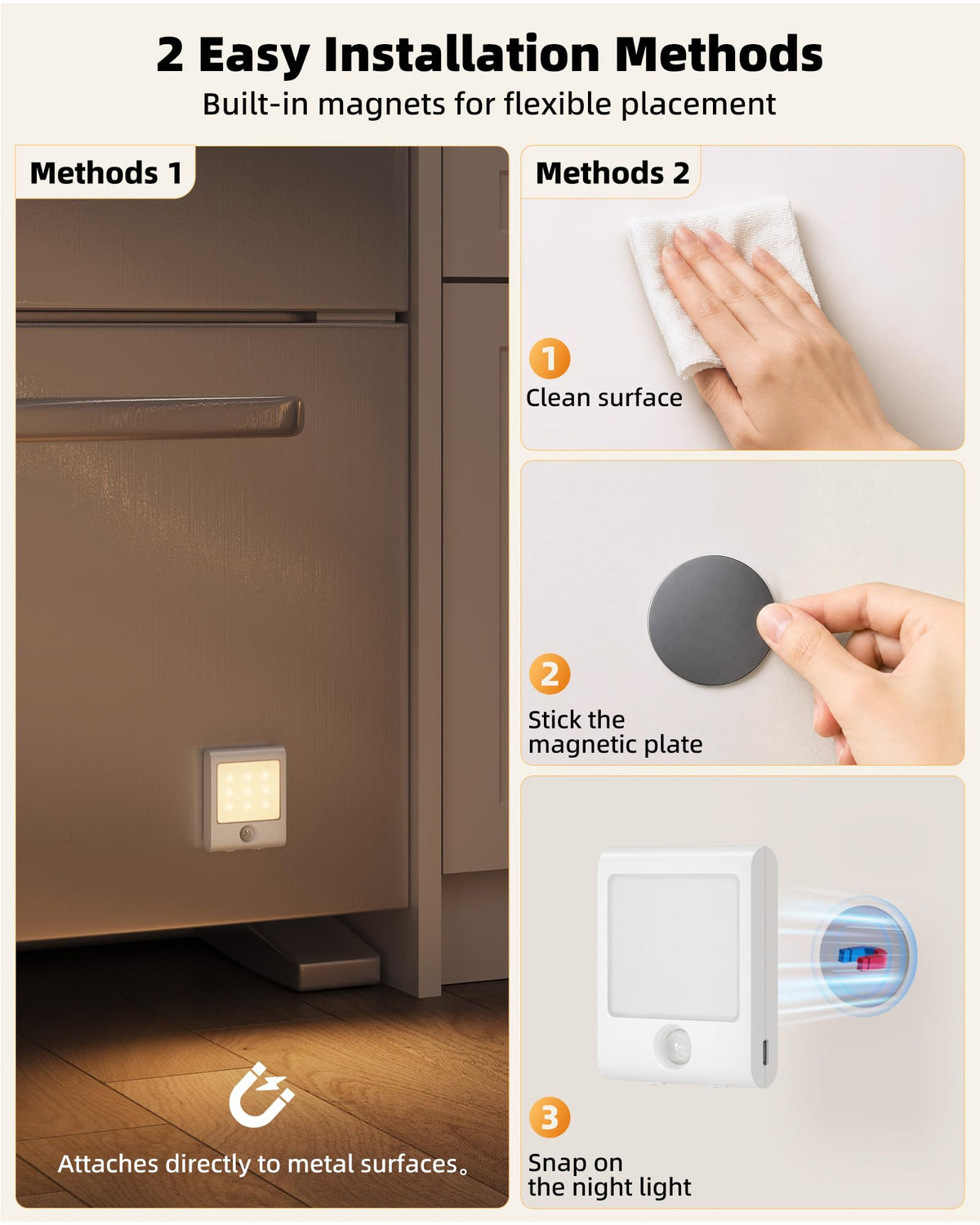 EZVALO Motion Sensor Light Indoor, Rechargeable Night Lights, veilleuse