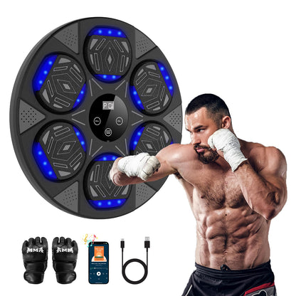 2025 Upgraded Music Boxing Machine for Adults & Kids - Wall-Mounted Smart Punching Target with Boxing Gloves, Home Gym & Office Training Equipment (Latest Model),Charcoal Gray