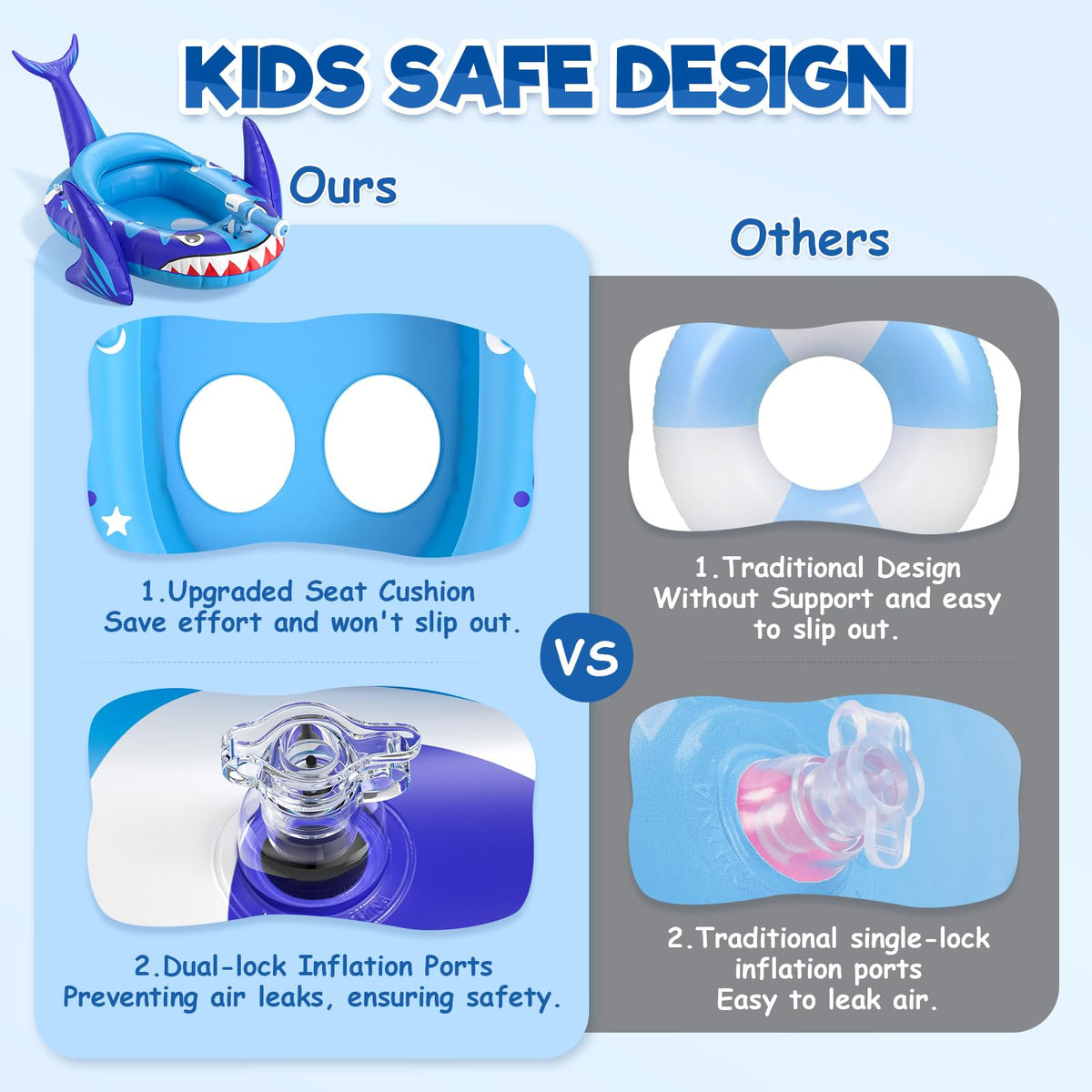 AZDYJL Pool Floaties for Kids with Water Gun, Toddler Inflatable Pool Toys