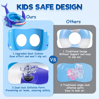 AZDYJL Pool Floaties for Kids with Water Gun, Toddler Inflatable Pool Toys