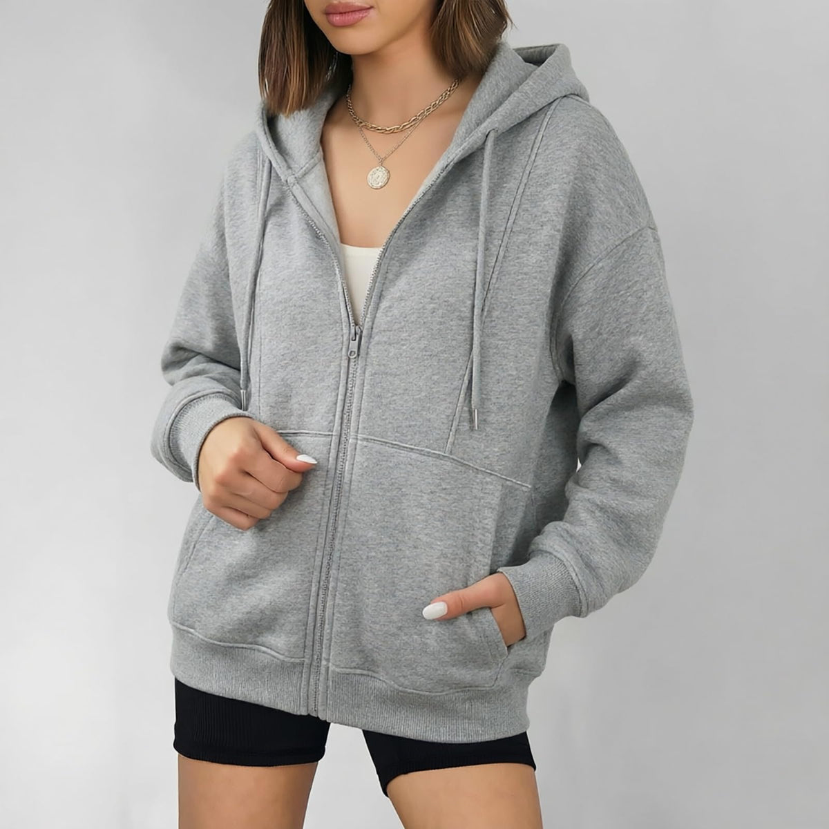 Zip Up Hoodies for Women Long Sleeve Oversized Hooded Sweatshirts