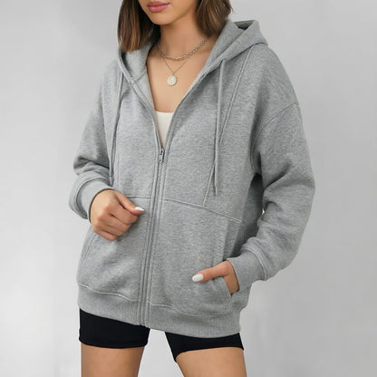 Zip Up Hoodies for Women Long Sleeve Oversized Hooded Sweatshirts