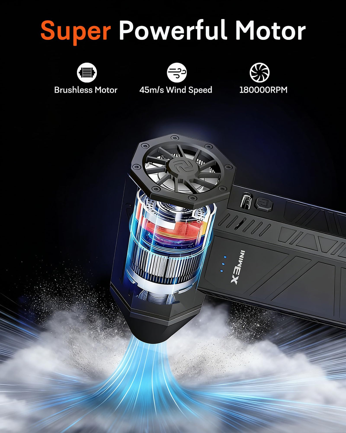 KONPAYDE Compressed Air Duster, 180000RPM Electric Turbo Fan