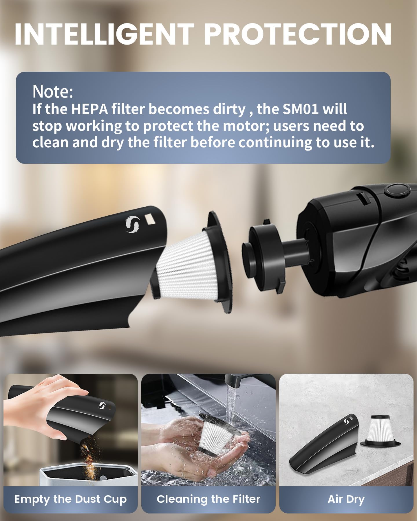SERVOMASTER Handheld Vacuum Cordless Car Vacuum Cleaner Portable Mini Rechargeable with Powerful Suction and Lightweight Design for Quick Cleaning in Home Car Office and Pet Hair