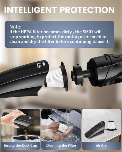 SERVOMASTER Handheld Vacuum Cordless Car Vacuum Cleaner Portable Mini Rechargeable with Powerful Suction and Lightweight Design for Quick Cleaning in Home Car Office and Pet Hair