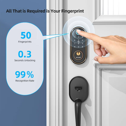 Bluetooth Smart Deadbolt Fingerprint Lock - Keyless Entry Door Lock for Front Door with Digital Keypad, Electronic App Control, Auto Lock, Easy Installation, Oil Rubbed Bronze