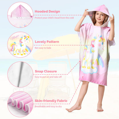 MOKANI Hooded Towels for Kids, Quick Dry Microfibre Bath Swim Beach Towels